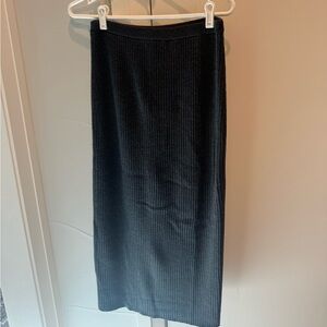 Eileen Fisher Black Ribbed Midi Skirt